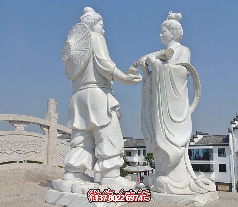 古代牛郎織女石雕,擺放于花園廣場,帶來漢白玉般的浪漫氣息 古代牛郎織女石雕,擺放于花園廣場,帶來漢白玉般的浪漫氣息