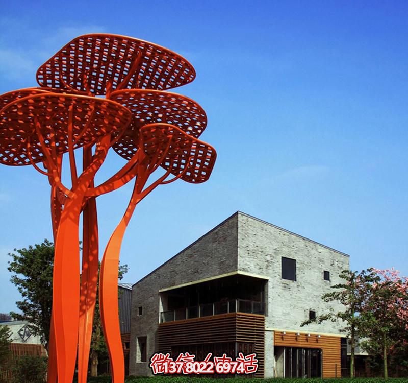 別墅園林擺放不銹鋼創意鏤空樹雕塑 別墅園林擺放不銹鋼創意鏤空樹雕塑