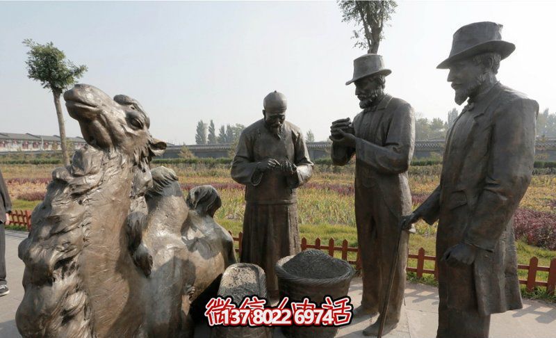 廣場銅雕買茶葉的人物茶雕塑 廣場銅雕買茶葉的人物茶雕塑