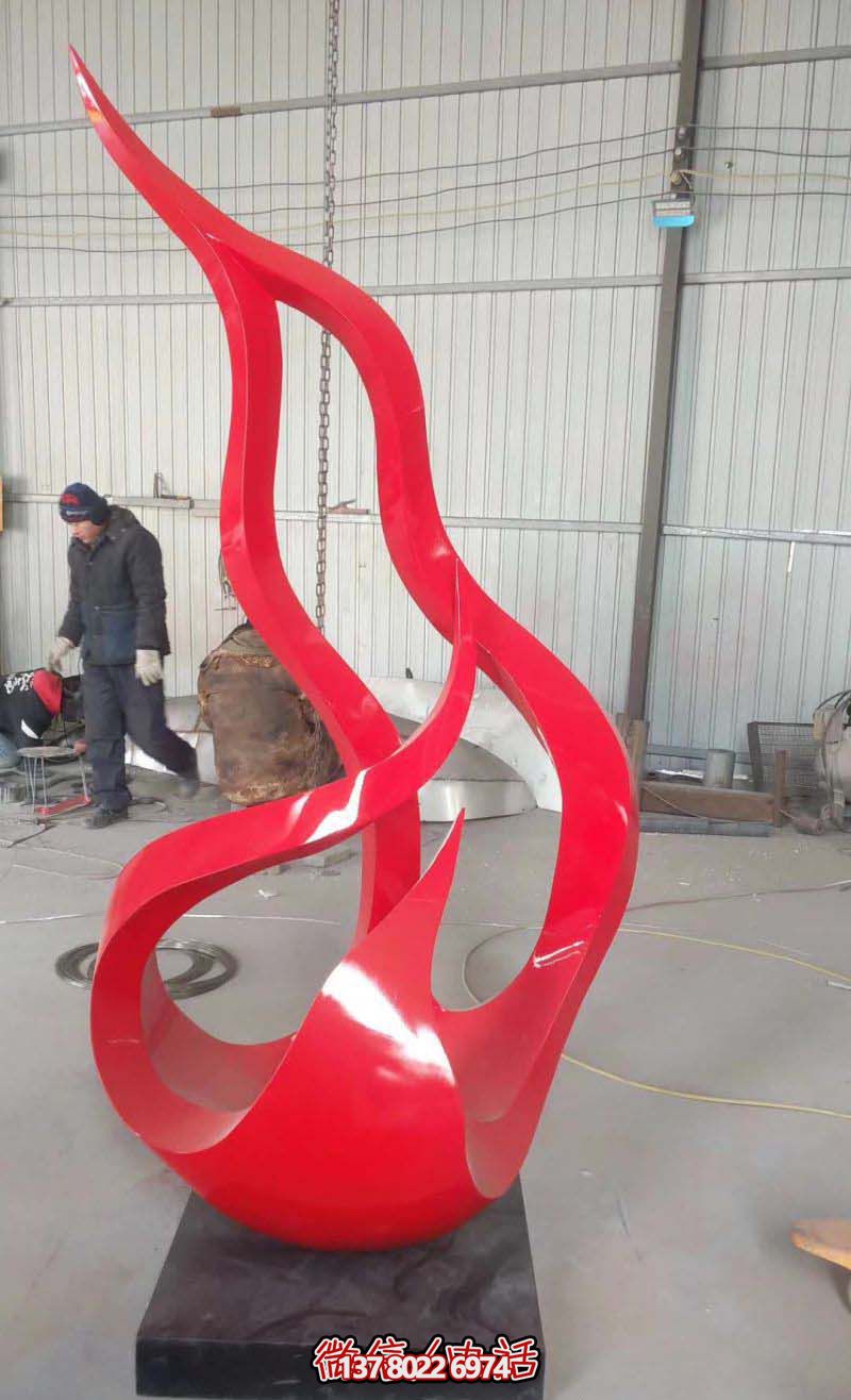 景區(qū)院內(nèi)紅色火苗不銹鋼彩帶雕塑 景區(qū)院內(nèi)紅色火苗不銹鋼彩帶雕塑