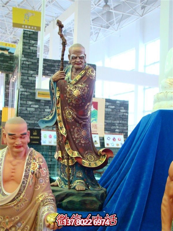 寺廟廣場大型景觀玻璃鋼彩繪十八羅漢雕塑 寺廟廣場大型景觀玻璃鋼彩繪十八羅漢雕塑