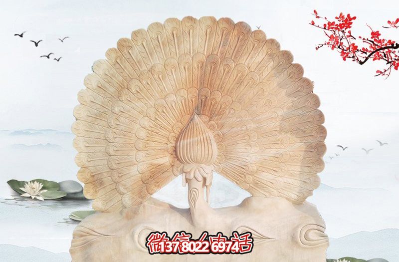大型室內擺放的黃花石石雕創意孔雀雕塑 大型室內擺放的黃花石石雕創意孔雀雕塑
